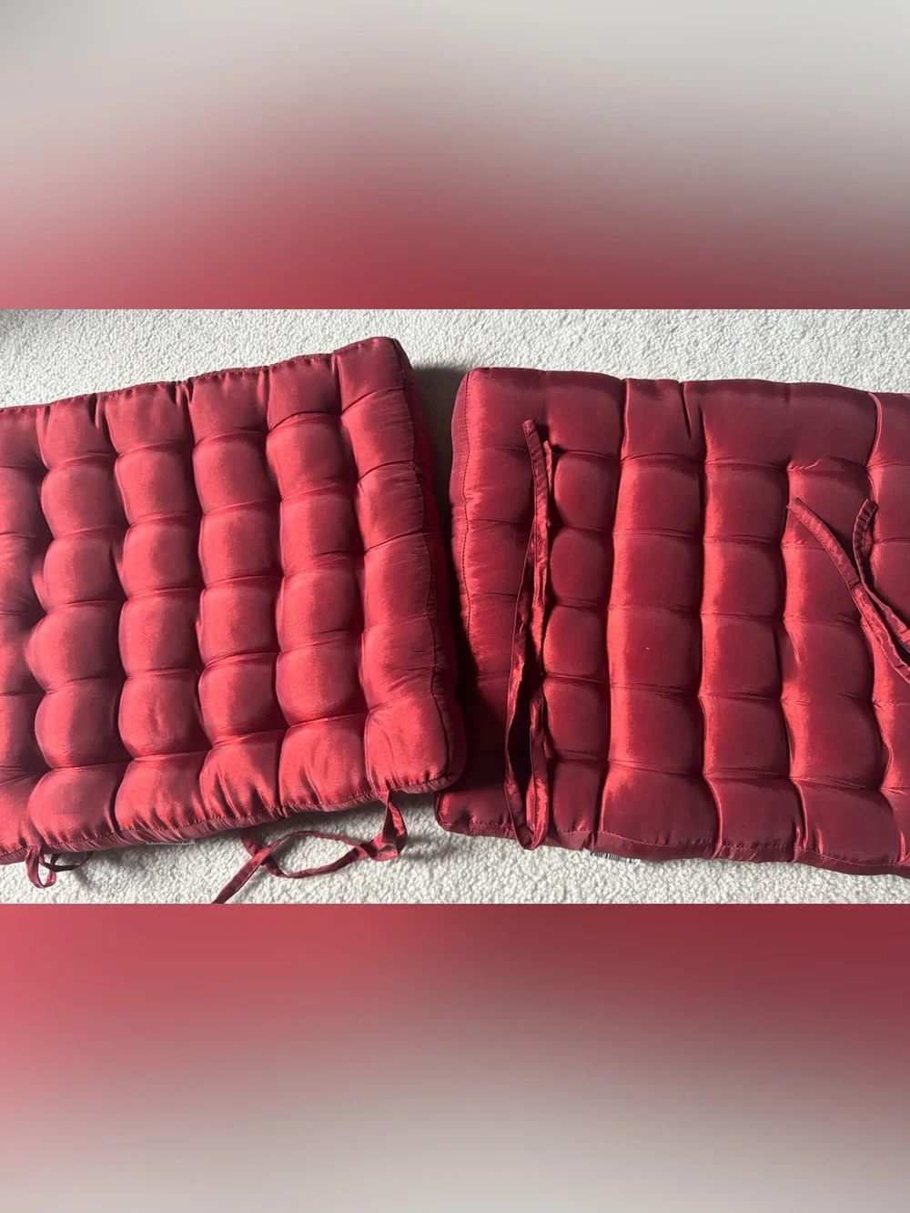 Pier 1 Imports tie on seat cushions  2 brick red. Content tags have been removed